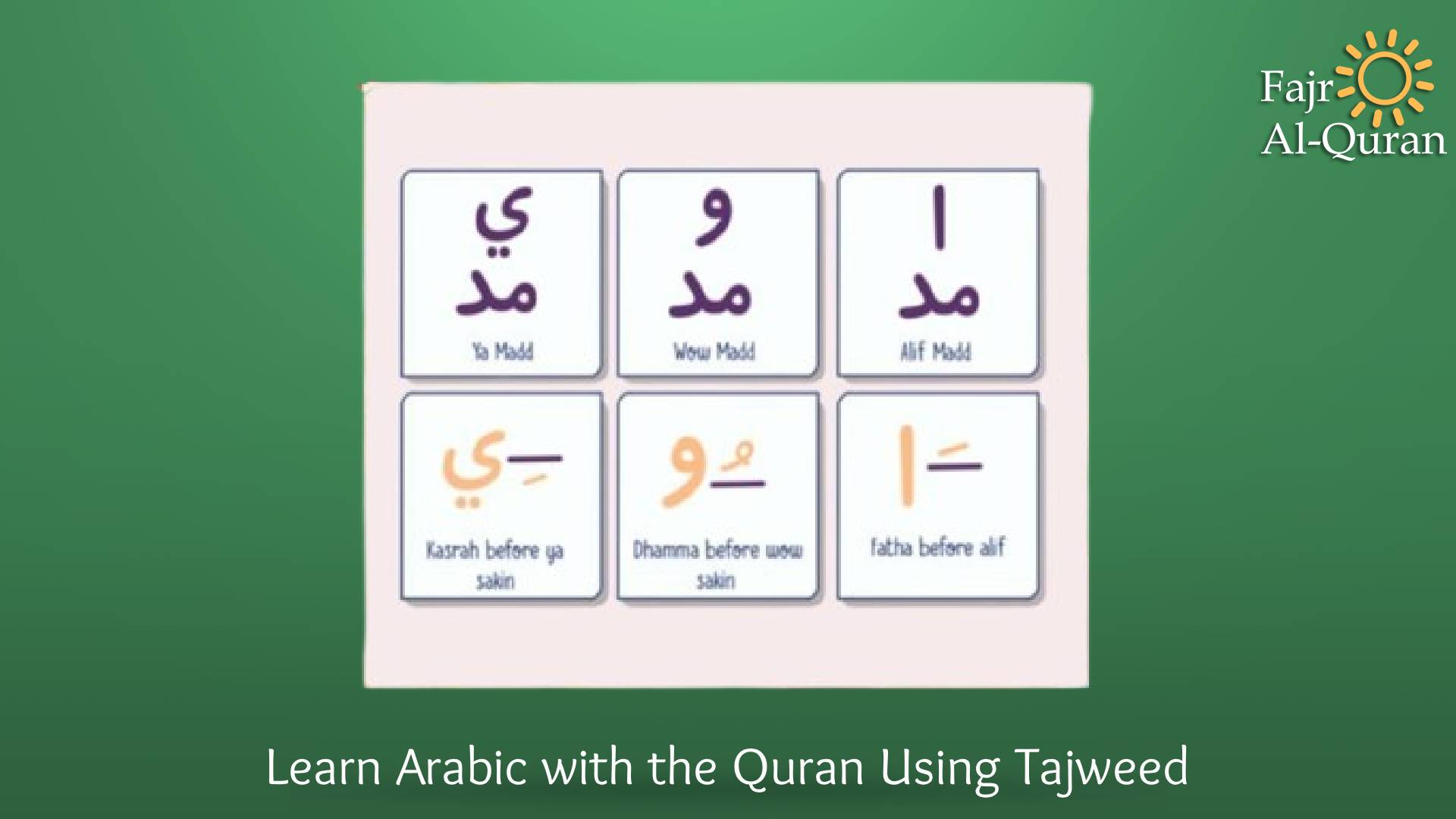 Learn Arabic with the Quran Using Tajweed